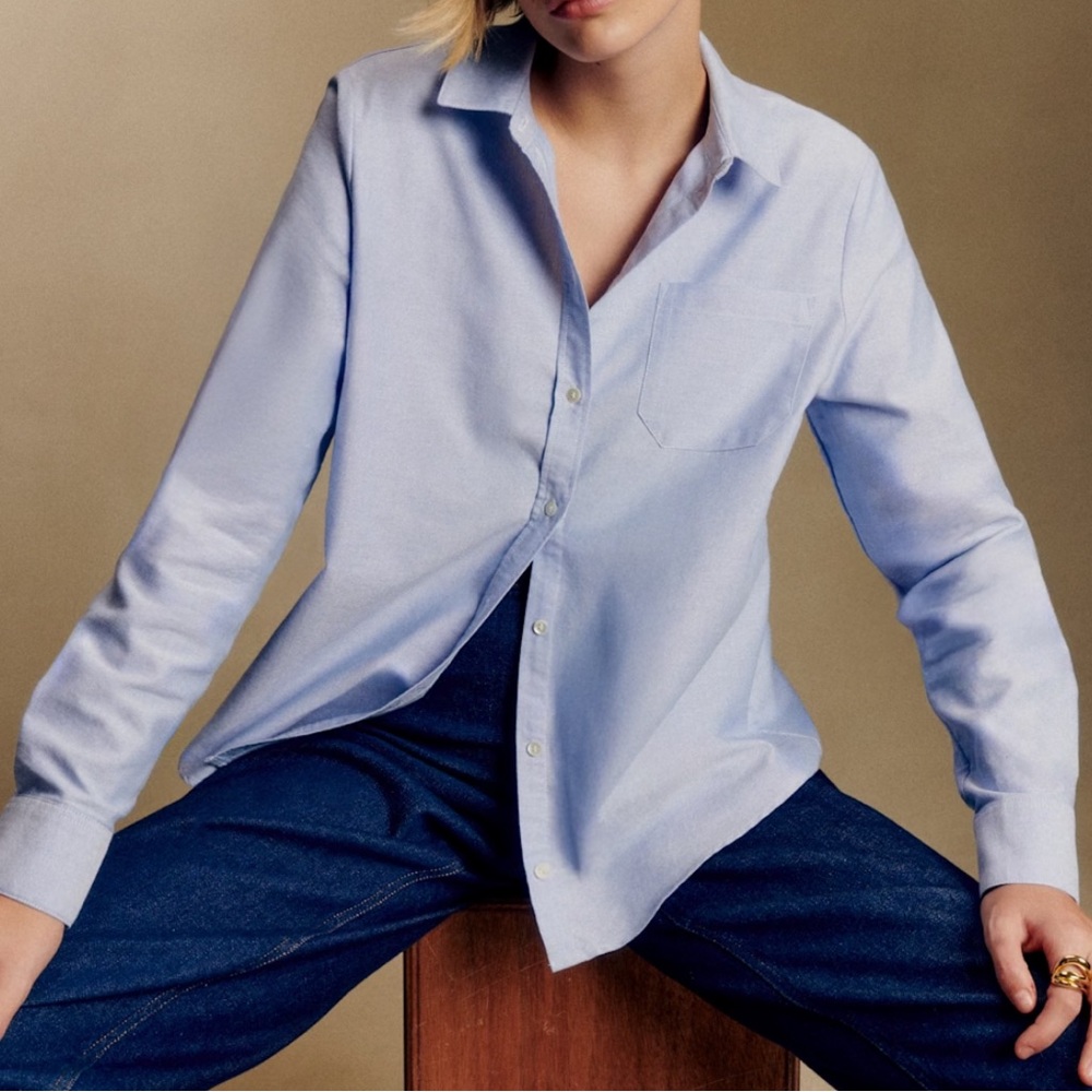 NWT Sezane Tomboy Shirt Blue 38